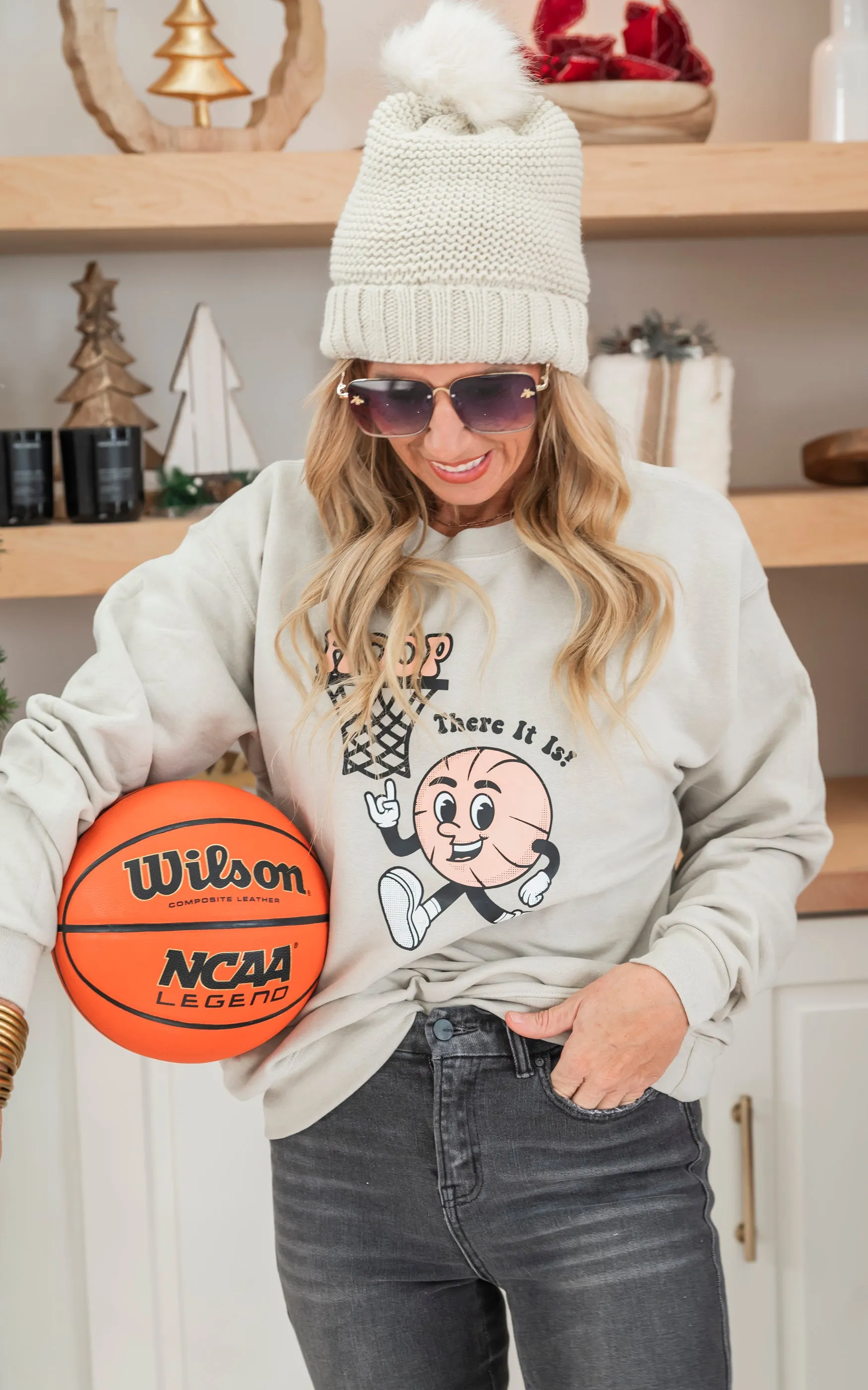 Whoop There It Is Basketball Crewneck Sweatshirt