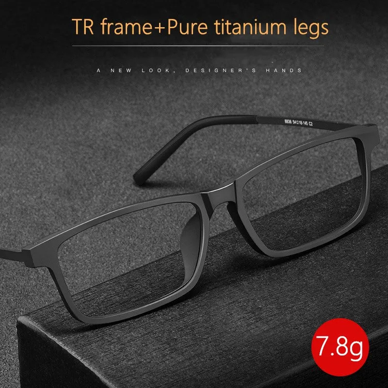 Yimaruili Unisex Full Rim Titanium Frame Eyeglasses 8836X